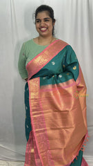 Turquoise Korvai Pure Silk Saree - VS3993