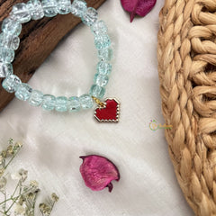Vriksham Antique Kids Bracelet With Heart Pendant-Firosa Color-G18813