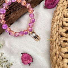 Vriksham Antique Kids Bracelet With Watch Cartoon Pendant-Pink Color-G18807