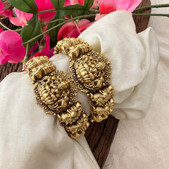 Antique Lakshmi with Peacock Bangle-Screw Type Bangles-G13418