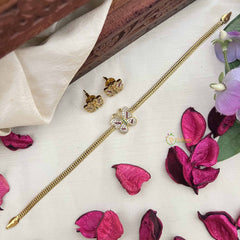 Vriksham Stylish AD Stone Butterfly Choker Short Neckpiece-Red Green-G20397