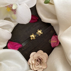 Vriksham Premium Floral Studs-Purple-G16659