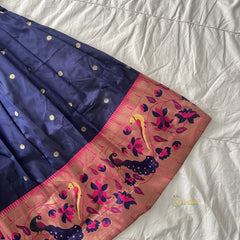 Royal Blue Indian Traditional Girls Lehenga Set-Peacock-VS3763