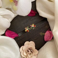 Vriksham Premium Floral Studs-Multicolor-G16671