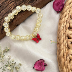 Vriksham Antique Kids Bracelet With Butterfly Pendant-Lemon Color-G18811