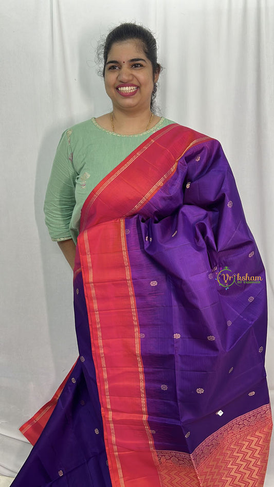 Purple Korvai Kanchi Soft Silk Saree - VS4008