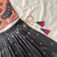 Black Indian Traditional Girls Lehenga Set-Peacock-VS3764