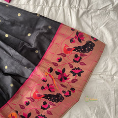 Black Indian Traditional Girls Lehenga Set-Peacock-VS3764