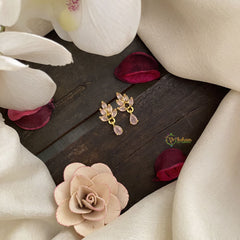 Vriksham Premium Leaf Studs-Pastel Pink-G16688