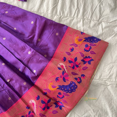 Purple Indian Traditional Girls Lehenga Set-Parrot-VS3765