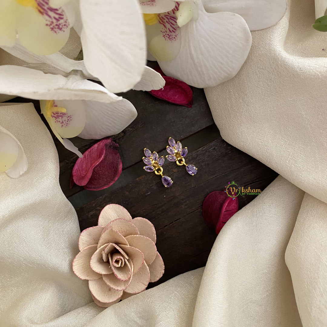 Vriksham Premium Leaf Studs-Purple-G16691