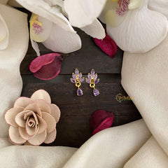 Vriksham Premium Leaf Studs-Purple-G16691