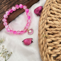 Vriksham Antique Kids Bracelet With Pearl Cover Pendant-Pink Color-G18821