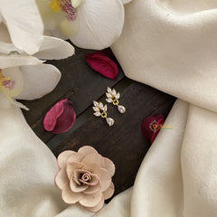 Vriksham Premium Leaf Studs-White-G16690