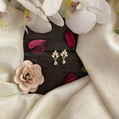 Vriksham Premium Leaf Studs-White-G16690