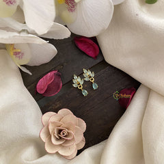 Vriksham Premium Leaf Studs-Pastel Green-G16687