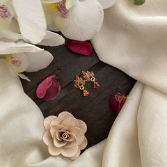 Vriksham Premium Leaf Studs-Orange-G16692