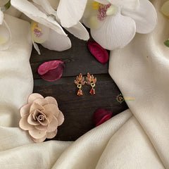 Vriksham Premium Leaf Studs-Orange-G16692