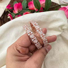 Rose Gold Look Alike AD Stone Bangle-G13445