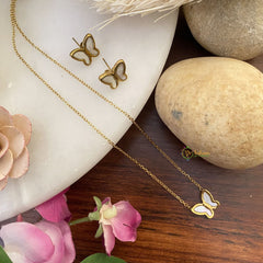 Vriksham Butterfly Pendant Anti Tarnish Stainless Steel Necklace Chain -G17658