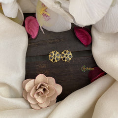 Vriksham Exquisite Floral Studs-Black-G16727