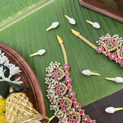 Vriksham South Indian Guttapusalu Stone Pearl Bridal Collection Long Neckpiece-J4001