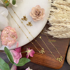 Vriksham Bow Shape Pendant Anti Tarnish Stainless Steel Necklace Chain -G17659