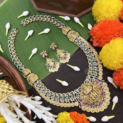 Vriksham Ram Parivar AD Stone Style Kundan Jadau Coin Long Neckpiece-J4056