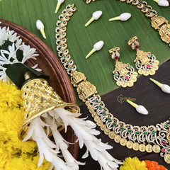 Vriksham Ram Parivar AD Stone Style Kundan Jadau Coin Long Neckpiece-J4056