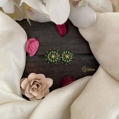 Vriksham Antique Floral Studs-Green-G16709