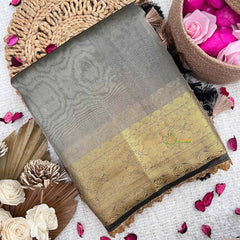 Vriksham Grey Color Janhvi Kapoor's Organza Saree-Handloom-VS5037