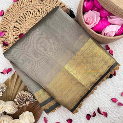 Vriksham Grey Color Janhvi Kapoor's Organza Saree-Handloom-VS5037