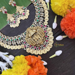 Vriksham Ram Parivar AD Stone Style Kundan Jadau Coin Short Neckpiece-J3992