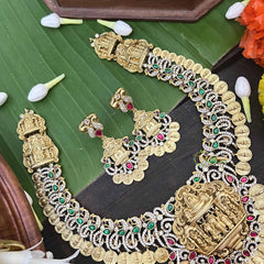 Vriksham Ram Parivar AD Stone Style Kundan Jadau Coin Short Neckpiece-J3992