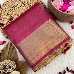 Vriksham Janhvi Kapoor Onion Pink Organza Saree-Aari Work Border-Handloom-VS5024