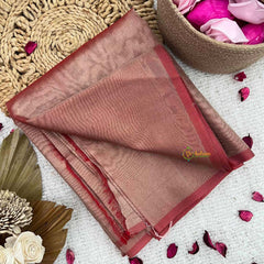 Vriksham Rashmika Reddish Organza Saree-Handloom-VS5039