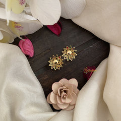 Vriksham Antique Floral Studs-Multicolor-G16712