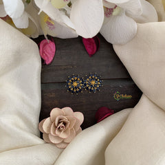 Vriksham Antique Floral Studs-Blue-G16710