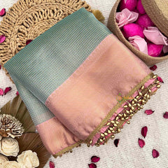 Vriksham Nayanthara Inspired Sky Blue With Baby Pink Organza Saree-Handloom-VS5027