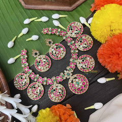 Vriksham Classic Red Peacock Chakri Kundan Jadau Choker-J3995