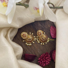 Elegant AD Stone Jhumka-Pearl-G15463