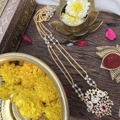 Vriksham Designer Peacock Gold Plated Neckpiece-Stone Bead-G18889