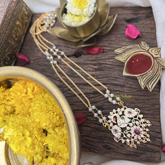 Vriksham Designer Peacock Gold Plated Neckpiece-Stone Bead-G18889