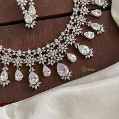 Premium White Victorian Diamond Neckpiece-Tear Drop-VV1850