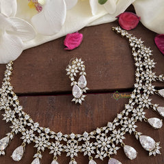 Premium White Victorian Diamond Neckpiece-Tear Drop-VV1850