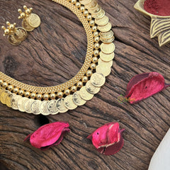 Vriksham Gold Look Alike Lakshmi Coin Neckpiece-G18852