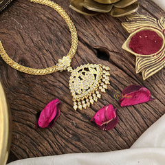Vriksham Attigai Diamond Neckpiece-White-G18859