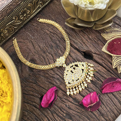 Vriksham Attigai Diamond Neckpiece-White-G18859