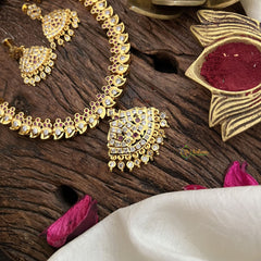 Vriksham Designer Temple Choker-Stone Bead-Red-G18885