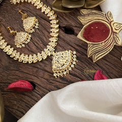 Vriksham Designer Temple Choker-Stone Bead-White-G18883
